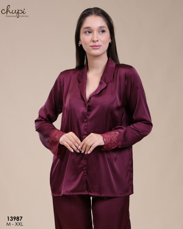 Chupi 13987 b Elegant 2-Piece Satin Set – Luxurious & Comfortable 13987