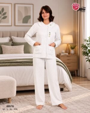 Rose Miss Pyjama – Réf 00570 – Blanc