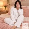 Rose Miss Pyjama – Réf 00705 – Blanc pois bleus