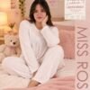 Rose Miss Pyjama – Réf 00705 – Blanc pois roses