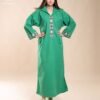 Amira Djellaba brodée à capuche – Réf 12659 – Vert
