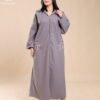 Amira Djellaba zippée brodée – Réf 12660 – Gris