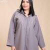 Amira Djellaba zippée brodée – Réf 12690 – Gris