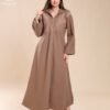 Amira Djellaba zippée brodée – Réf 12690 – Taupe