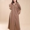 Amira Djellaba zippée brodée – Réf 12741 – Taupe