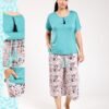 Antônia Pyjama pantacourt – Réf 00312 – Turquoise