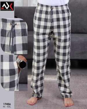 Axis Pantalon de pyjama homme à carreaux – Réf 17456 – Gris anthracite