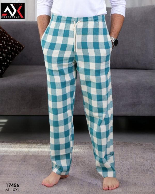 Axis Pantalon de pyjama homme à carreaux – Réf 17456 – Bleu pétrole