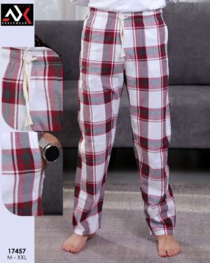 Axis Pantalon de pyjama homme à carreaux – Réf 17457 – Rouge