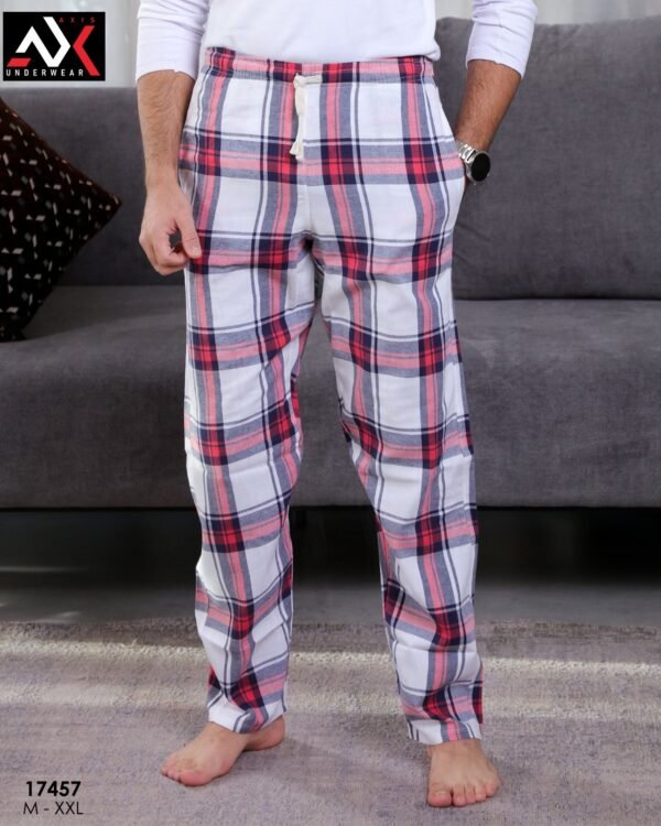 Axis Pantalon de pyjama homme à carreaux – Réf 17457 – Rose et marine