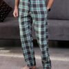 Axis Pantalon de pyjama homme à carreaux – Réf 17610 – Gris turquoise
