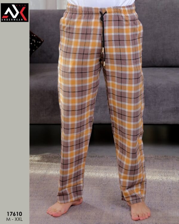 Axis Pantalon de pyjama homme à carreaux – Réf 17610 – Moutarde
