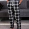 Axis Pantalon de pyjama homme à carreaux – Réf 17612 – Noir