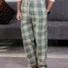 Axis Pantalon de pyjama homme à carreaux – Réf 17612 – Vert sauge