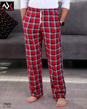 Axis Pantalon de pyjama homme à carreaux – Réf 17613 – Rouge