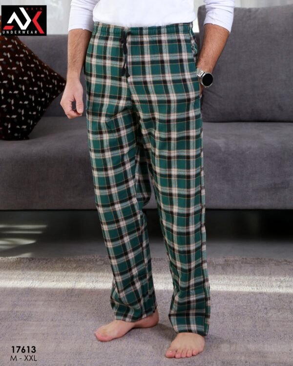 Axis Pantalon de pyjama homme à carreaux – Réf 17613 – Vert foncé