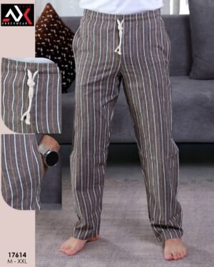 Axis Pantalon de pyjama homme rayé – Réf 17614 – Marron