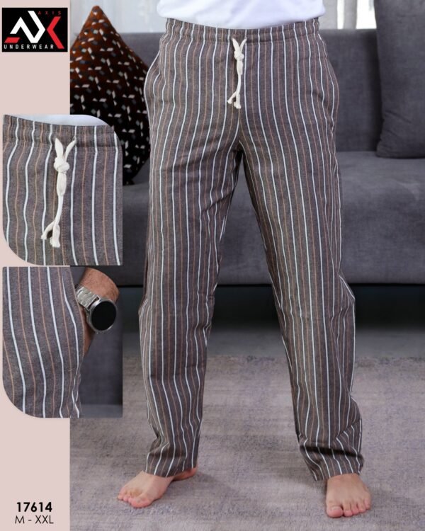 Axis Pantalon de pyjama homme rayé – Réf 17614 – Marron