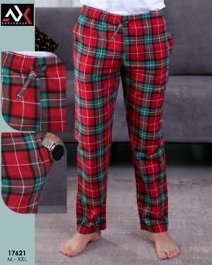 Axis Pantalon de pyjama homme à carreaux – Réf 17621 – Rouge vert