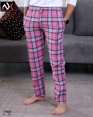 Axis Pantalon de pyjama homme à carreaux – Réf 17621 – Rose