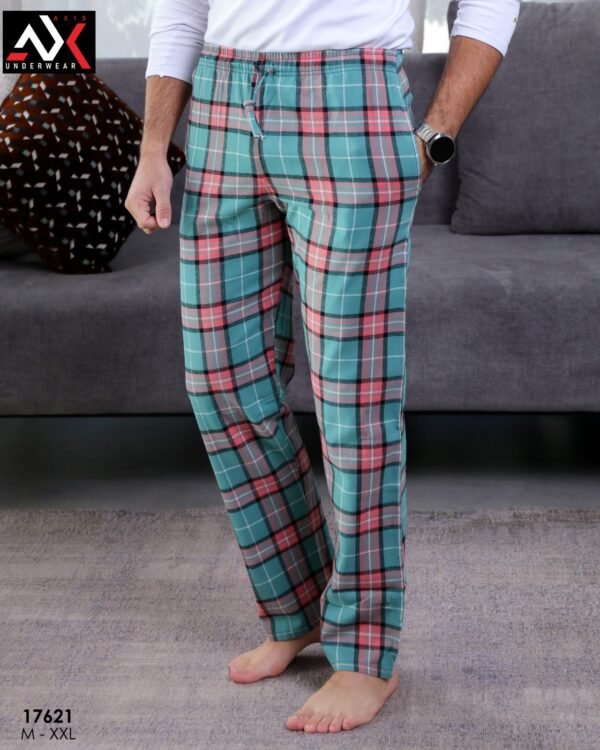 Axis Pantalon de pyjama homme à carreaux – Réf 17621 – Turquoise