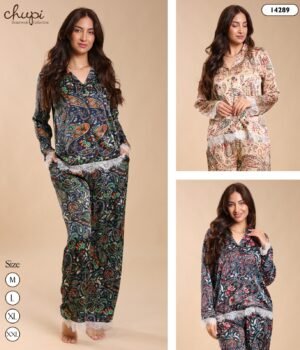 Chupi Pyjama satin cachemire – Réf 14289 – Couleurs assorties