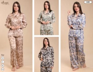 Chupi Pyjama satin ikat – Réf 14401 – Couleurs assorties