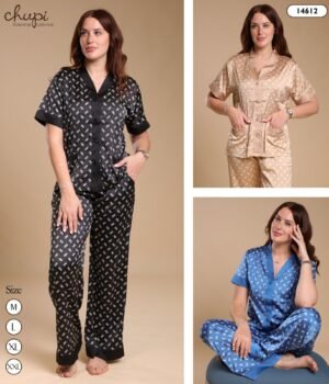 Chupi Pyjama satin manches courtes – Réf 14612 – Couleurs assorties