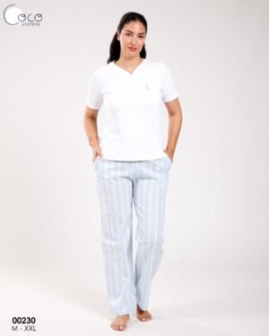 Coco Cotton Pyjama – Réf 00230 – Bleu ciel