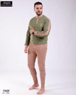 Enzo Salvatore Pyjama homme – Réf 13625 – Vert kaki