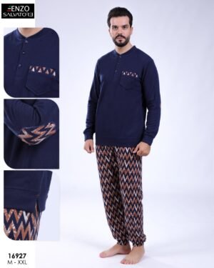 Enzo Salvatore Pyjama homme – Réf 16927 – Bleu marine