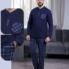 Enzo Salvatore Pyjama homme à carreaux – Réf 17159 – Bleu marine