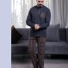 Enzo Salvatore Pyjama homme à carreaux – Réf 17159 – Gris anthracite