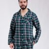 Enzo Salvatore Pyjama homme à carreaux en coffret – Réf 17455 – Vert foncé