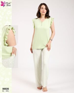 Flora Mode Pyjama – Réf 00020 – Vert pistache