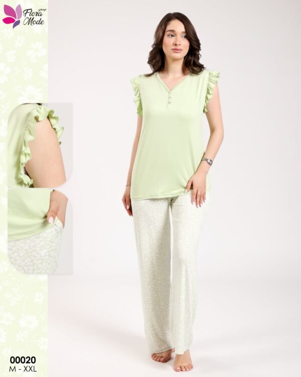 Flora Mode Pyjama – Réf 00020 – Vert pistache
