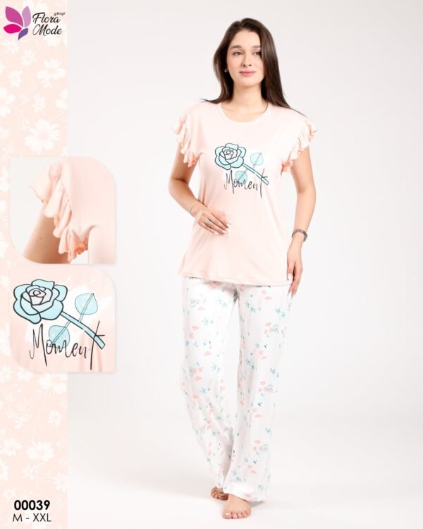 Flora Mode Pyjama – Réf 00039 – Pêche Flora Mode Pyjama – Réf 00039 – Pêche