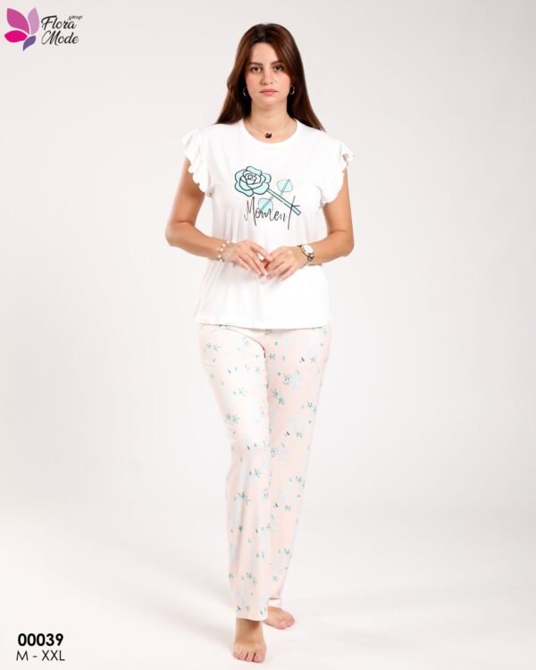 Flora Mode Pyjama – Réf 00039 – Blanc Flora Mode Pyjama – Réf 00039 – Blanc