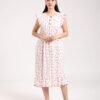 Flora Mode Chemise de nuit – Réf 00078 – Blanc pois rouges