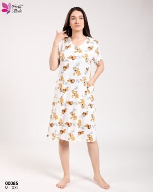 Flora Mode Chemise de nuit – Réf 00085 – Blanc