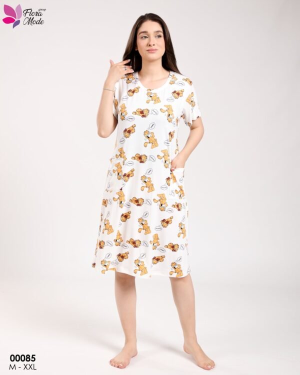 Flora Mode Chemise de nuit – Réf 00085 – Blanc