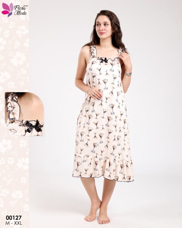 Flora Mode Chemise de nuit – Réf 00127 – Pêche