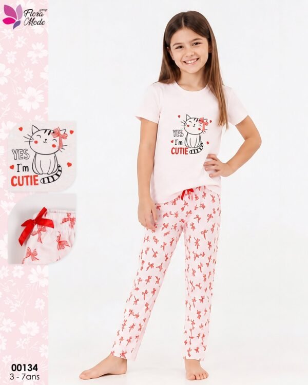 Flora Mode Pyjama enfant – Réf 00134 – Rose
