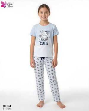 Flora Mode Pyjama enfant – Réf 00134 – Bleu ciel