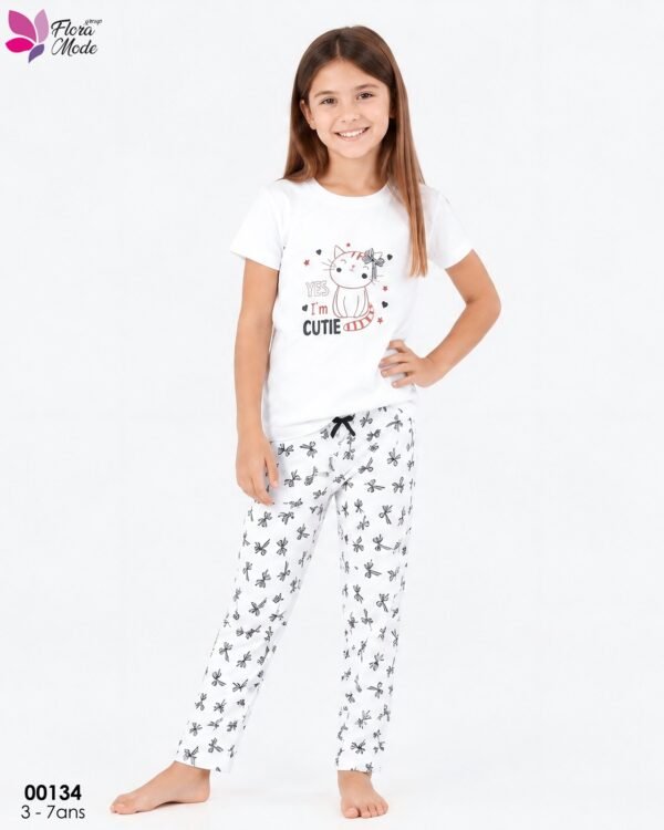 Flora Mode Pyjama enfant – Réf 00134 – Blanc