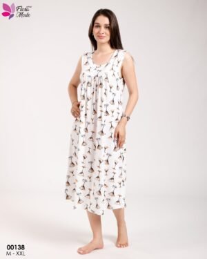 Flora Mode Chemise de nuit – Réf 00138 – Blanc
