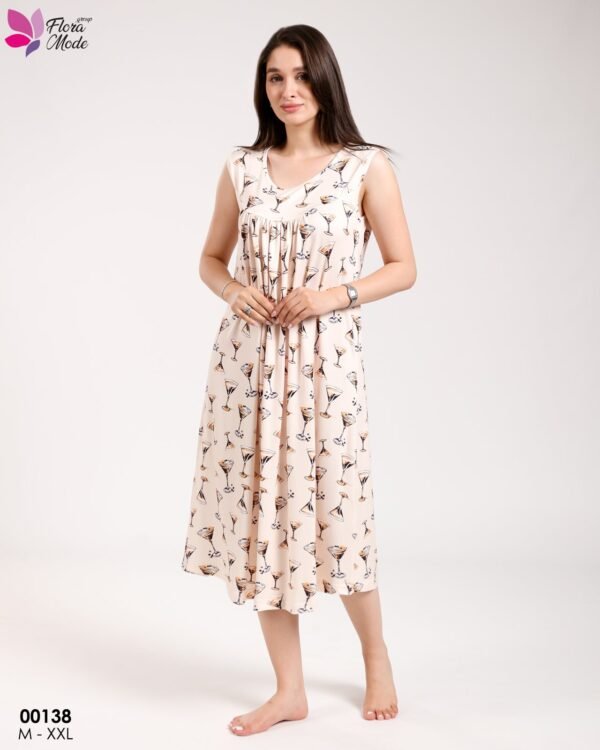 Flora Mode Chemise de nuit – Réf 00138 – Pêche
