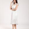 Flora Mode Chemise de nuit – Réf 00188 – Blanc motif bleu