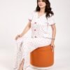 Flora Mode Pyjama – Réf 00280 – Blanc fleurs roses