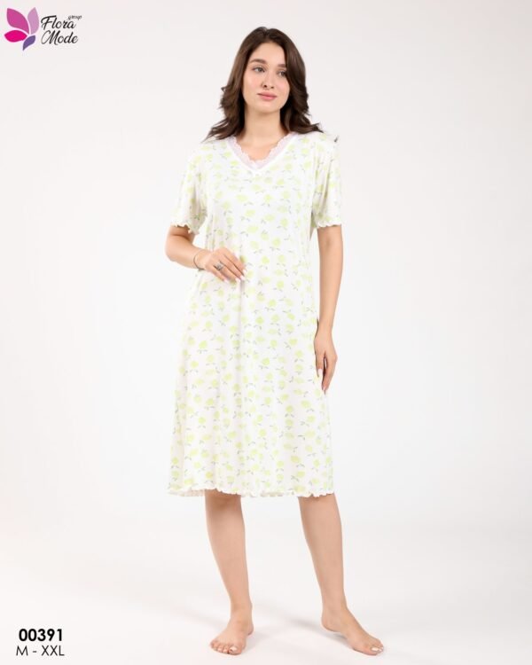 Flora Mode Chemise de nuit – Réf 00391 – Vert pâle